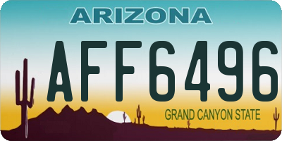 AZ license plate AFF6496