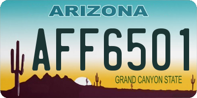 AZ license plate AFF6501