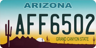 AZ license plate AFF6502