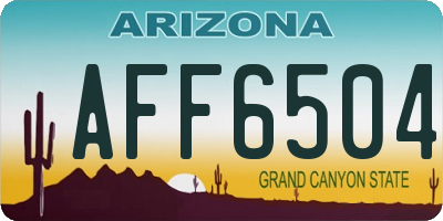 AZ license plate AFF6504