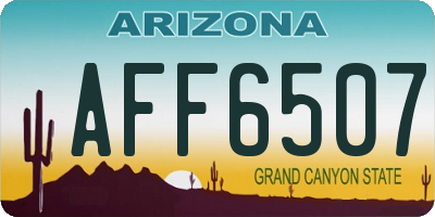 AZ license plate AFF6507