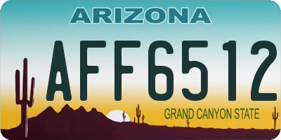 AZ license plate AFF6512
