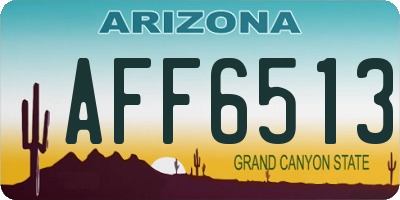 AZ license plate AFF6513