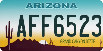 AZ license plate AFF6523