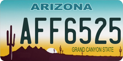 AZ license plate AFF6525