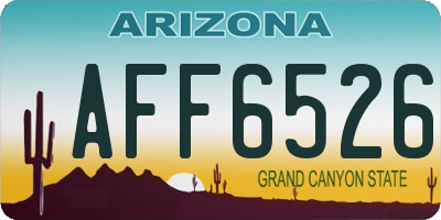 AZ license plate AFF6526