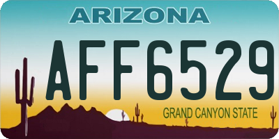 AZ license plate AFF6529
