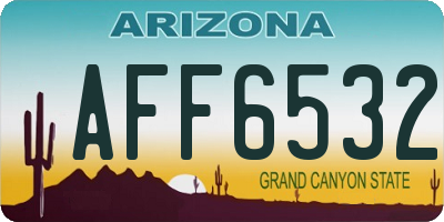 AZ license plate AFF6532