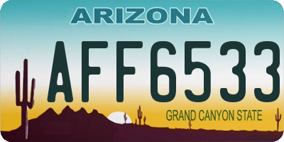 AZ license plate AFF6533