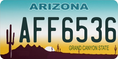 AZ license plate AFF6536