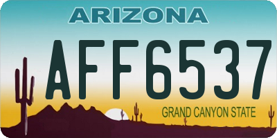 AZ license plate AFF6537