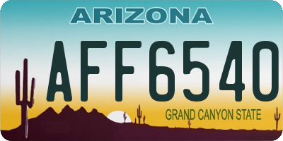 AZ license plate AFF6540