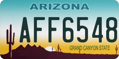 AZ license plate AFF6548