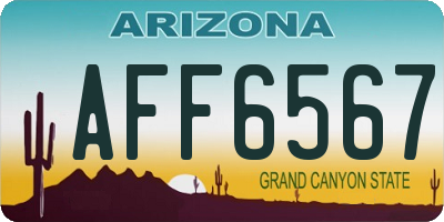 AZ license plate AFF6567
