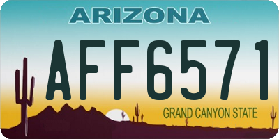 AZ license plate AFF6571