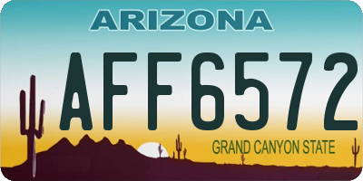 AZ license plate AFF6572