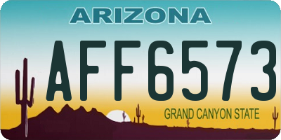 AZ license plate AFF6573
