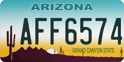 AZ license plate AFF6574