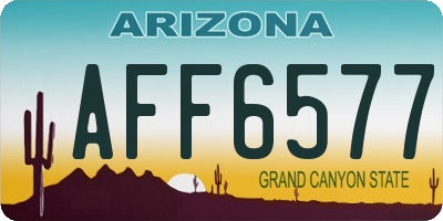 AZ license plate AFF6577