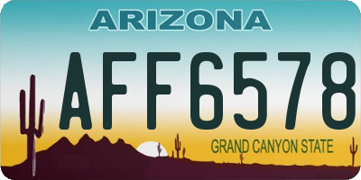 AZ license plate AFF6578