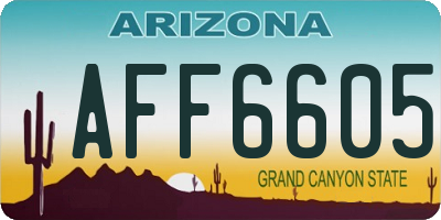 AZ license plate AFF6605