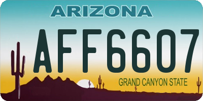 AZ license plate AFF6607