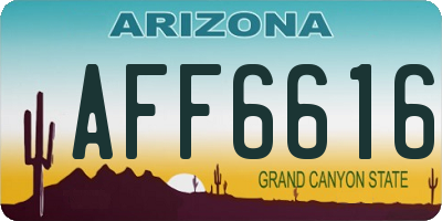 AZ license plate AFF6616
