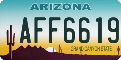 AZ license plate AFF6619