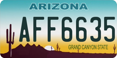 AZ license plate AFF6635