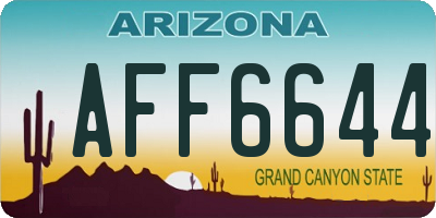 AZ license plate AFF6644