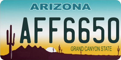 AZ license plate AFF6650