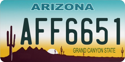 AZ license plate AFF6651