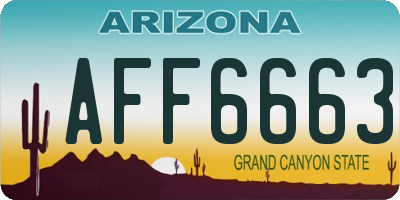 AZ license plate AFF6663