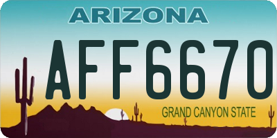 AZ license plate AFF6670