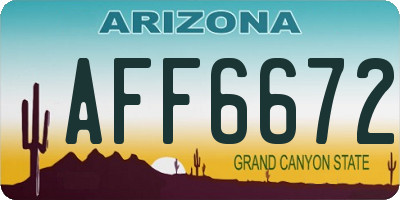 AZ license plate AFF6672