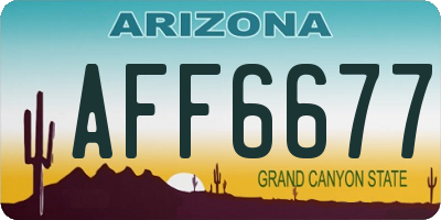 AZ license plate AFF6677