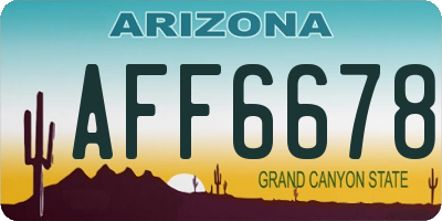 AZ license plate AFF6678