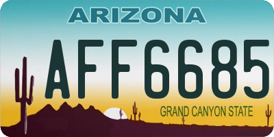 AZ license plate AFF6685