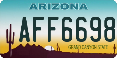 AZ license plate AFF6698