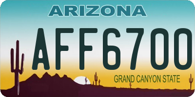 AZ license plate AFF6700