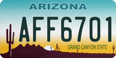 AZ license plate AFF6701