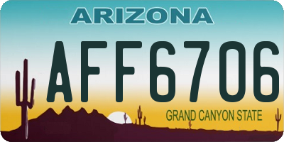 AZ license plate AFF6706