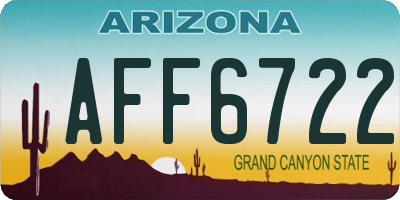 AZ license plate AFF6722