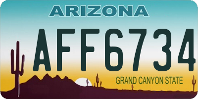 AZ license plate AFF6734