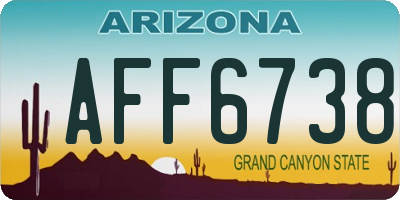 AZ license plate AFF6738