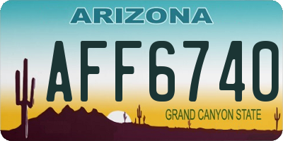 AZ license plate AFF6740