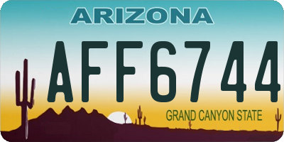 AZ license plate AFF6744