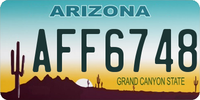 AZ license plate AFF6748