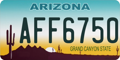 AZ license plate AFF6750