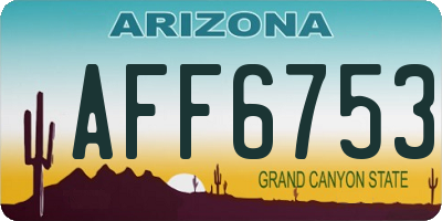 AZ license plate AFF6753